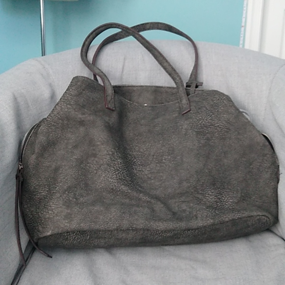 Free People Sid slouchy tote in grey vegan leather